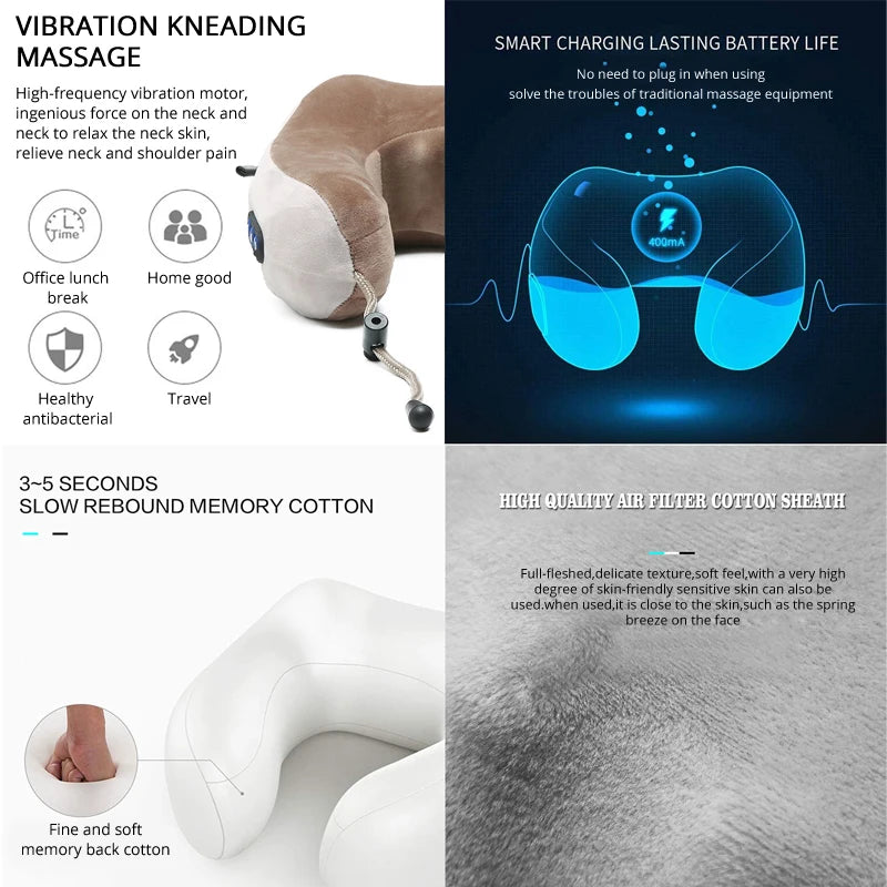 U-Shape Neck Comfort Pillow – Electric Massage & Heat