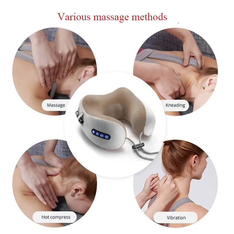 U-Shape Neck Comfort Pillow – Electric Massage & Heat
