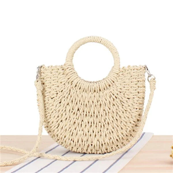 Summer Rattan Crossbody Bag