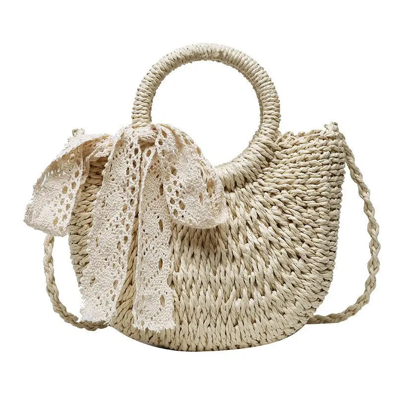 Summer Rattan Crossbody Bag