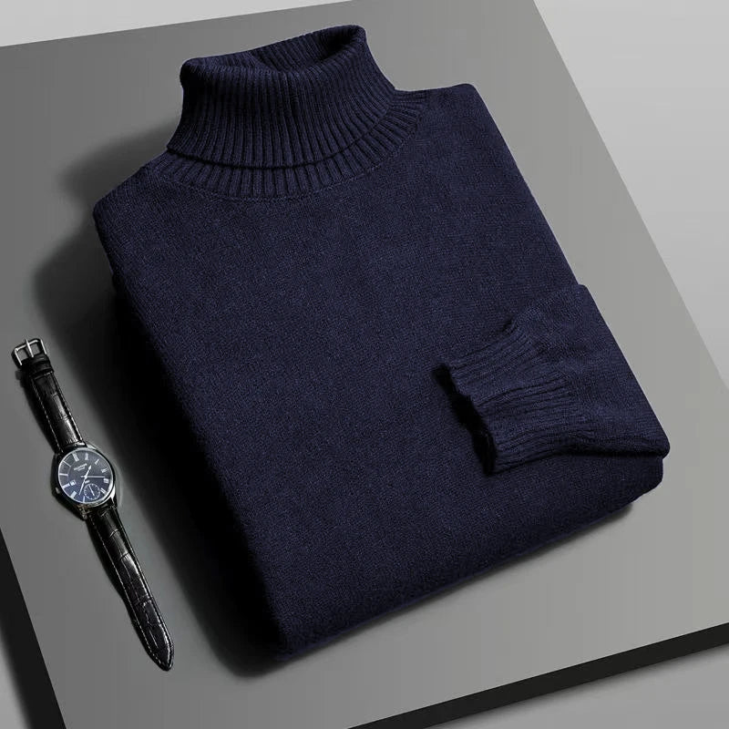 Men’s High-Quality Knitted Turtleneck – Slim Fit Pullover for Autumn Style