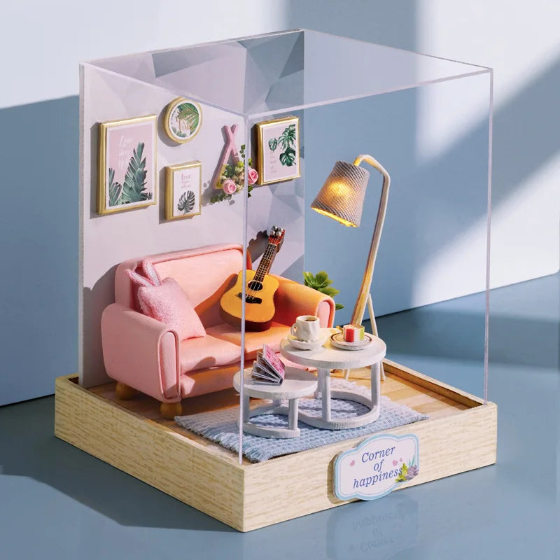 Build-Your-Own Mini Home – Wooden Craft Dollhouse for Decoration & Play