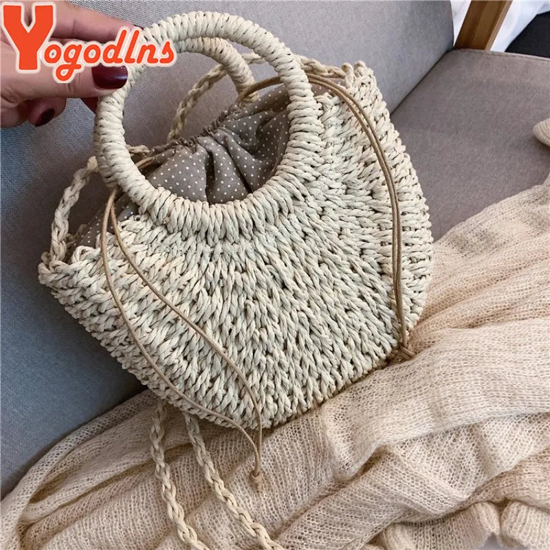 Summer Rattan Crossbody Bag
