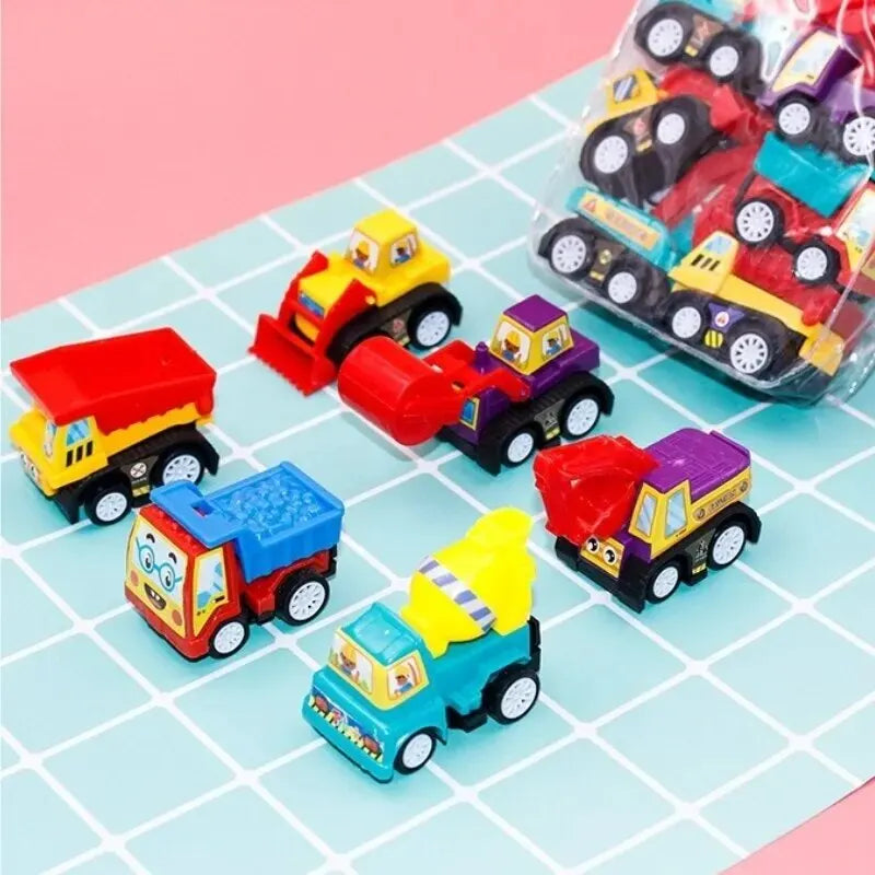Tiny Wheels Construction Fleet – 4/6 Pack Inertial Cars for Kids