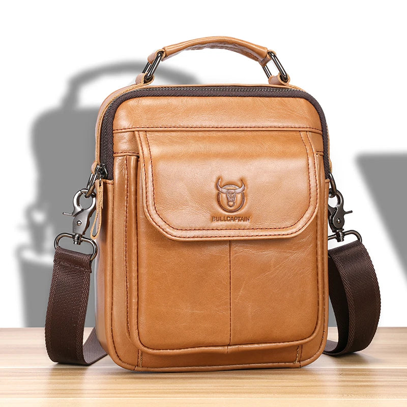 Men’s Genuine Leather Crossbody Shoulder Bag