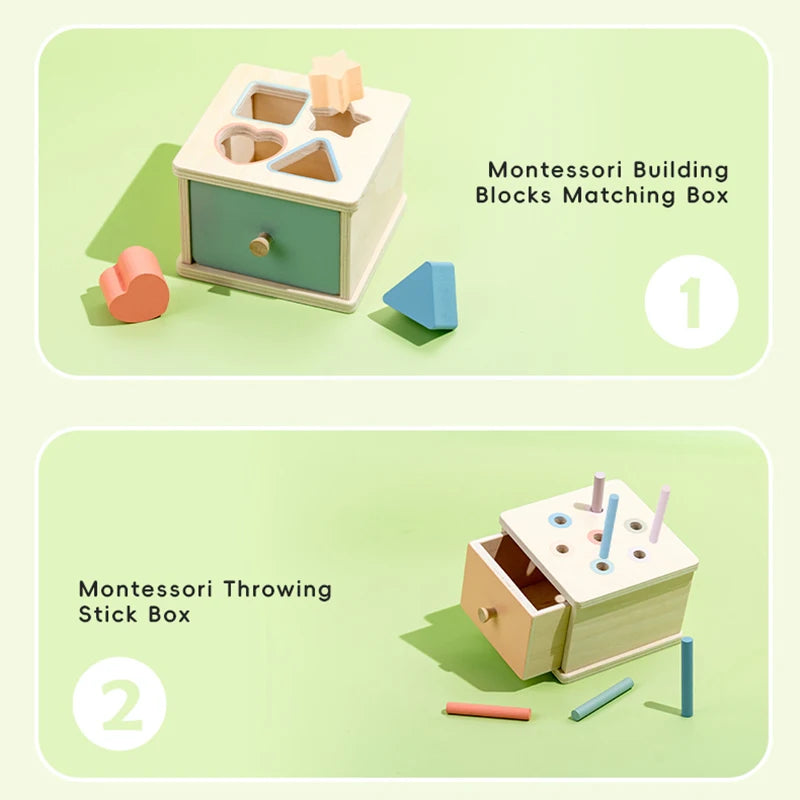 Montessori Wooden Shape Sorting Box – Fun & Educational Toy for Toddlers