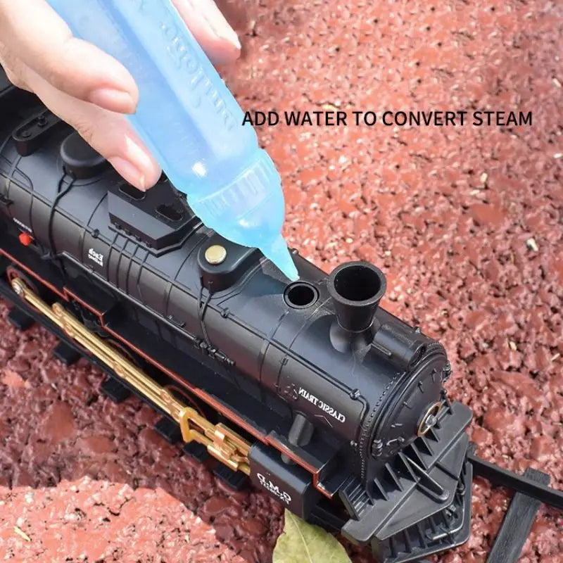Classic Electric Steam Train Set – Battery Operated with Smoke, Lights & Sounds