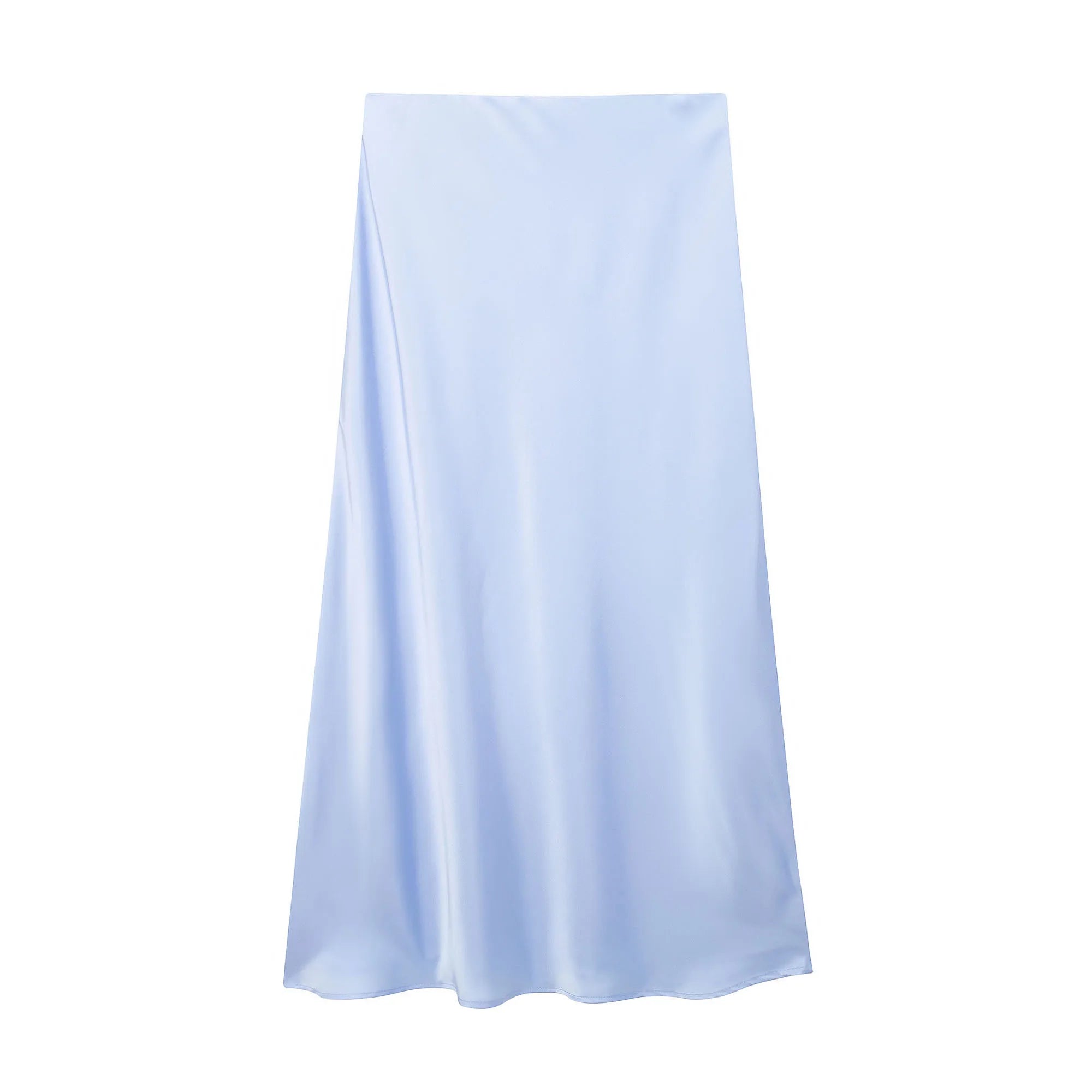 Classic Satin Midi Skirt – Chic High Waist Office & Evening Wear