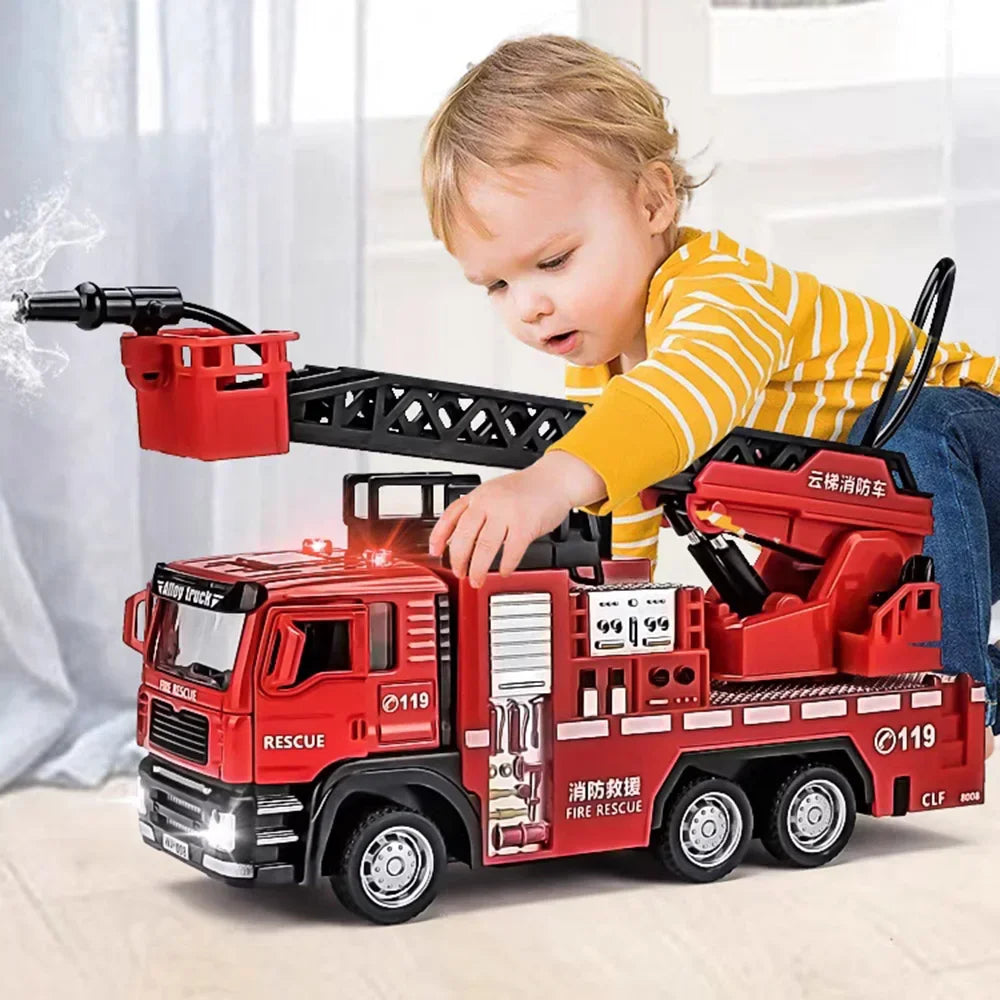 Pull‑Back Fire Truck Model 1:32 – Incendiary Rescue Vehicle with Siren & Light Effects