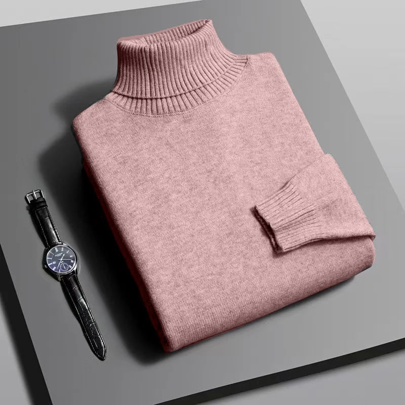 Men’s High-Quality Knitted Turtleneck – Slim Fit Pullover for Autumn Style