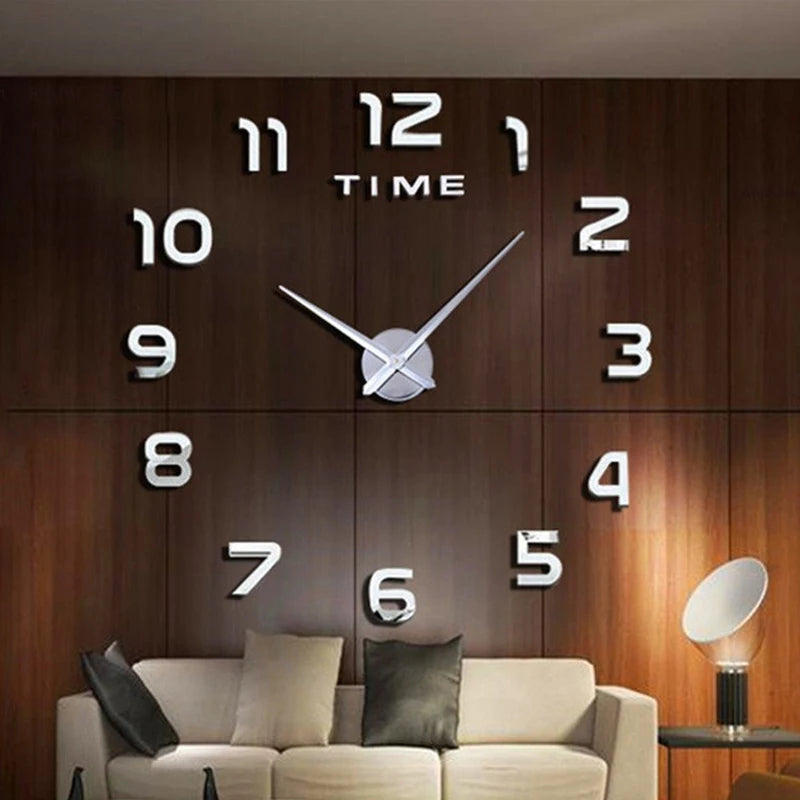 Contemporary Quartz Wall Clock – Stylish Living Room Timepiece with 3D Effect