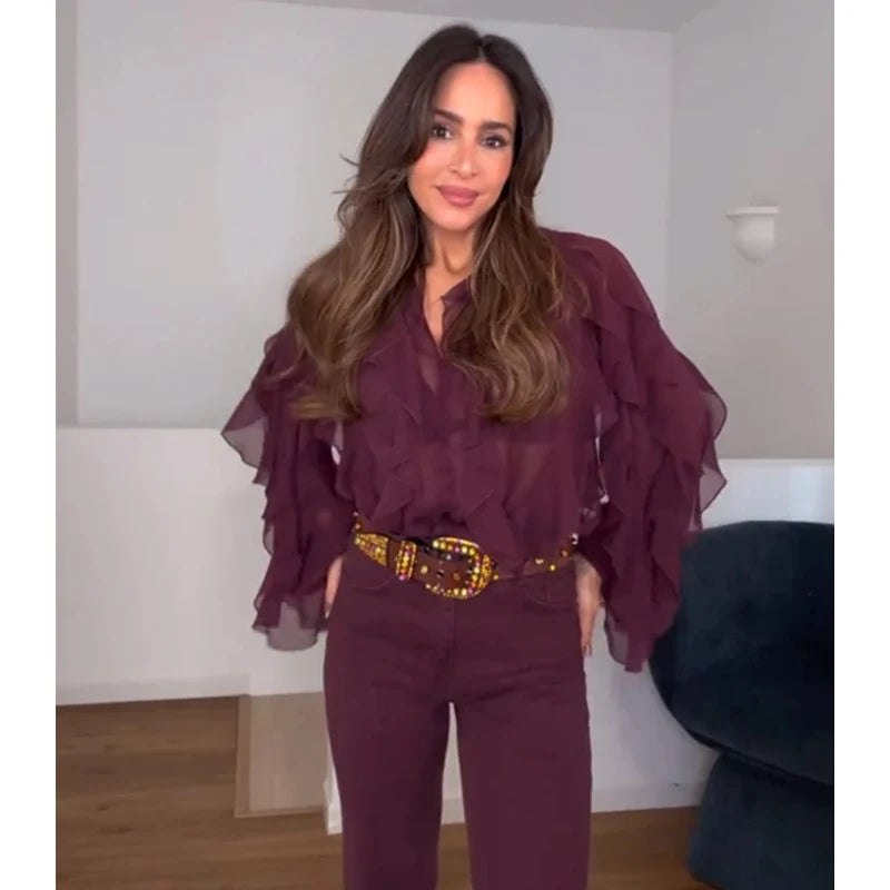 MUJER Ruffle Women’s Blouse