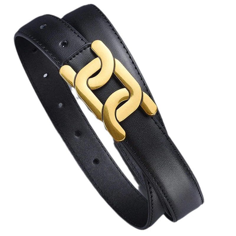High-End Women’s Retro Belt with Alloy Buckle – Chic Everyday Style