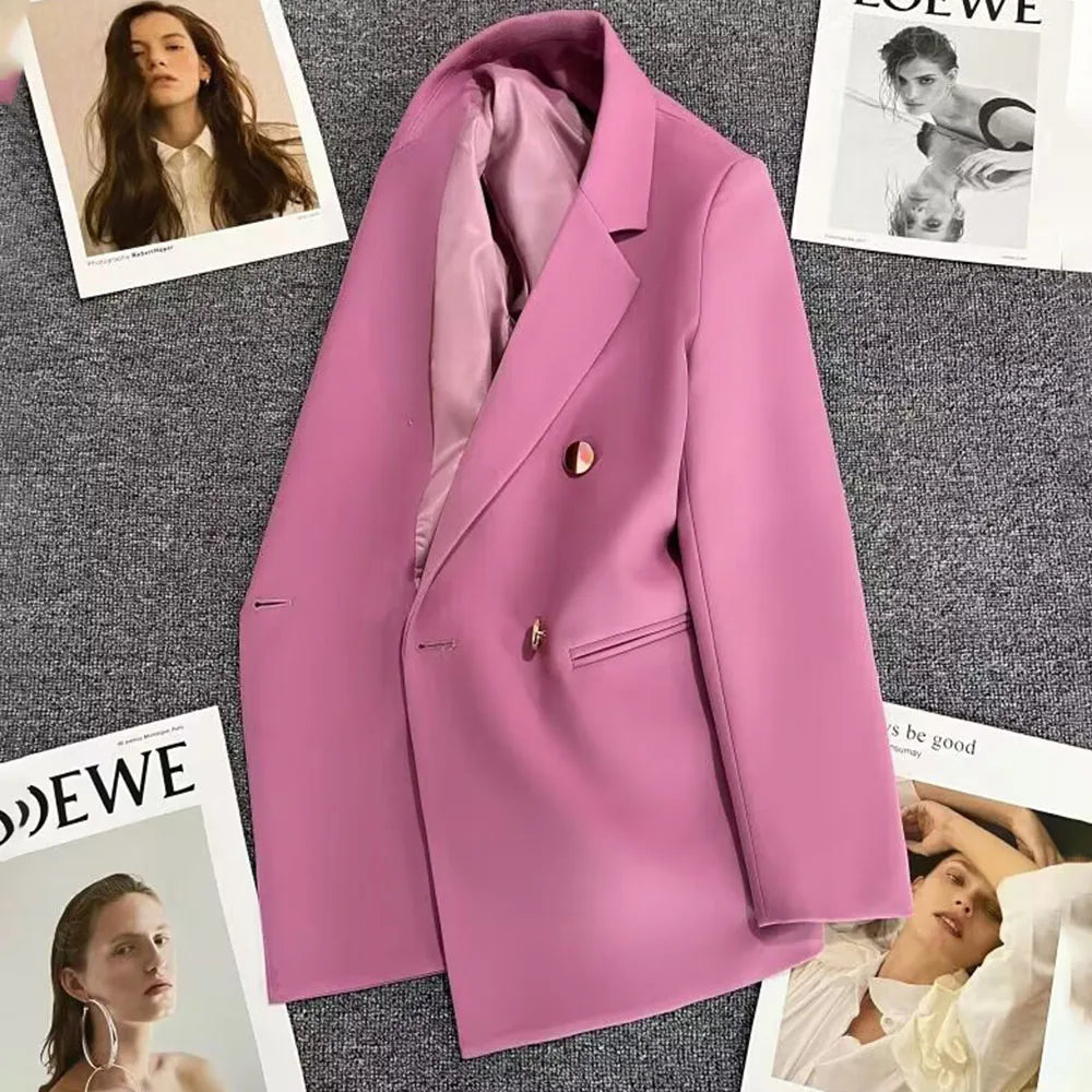 Women’s Elegant Single-Button Blazer – Slim Fit Office Jacket
