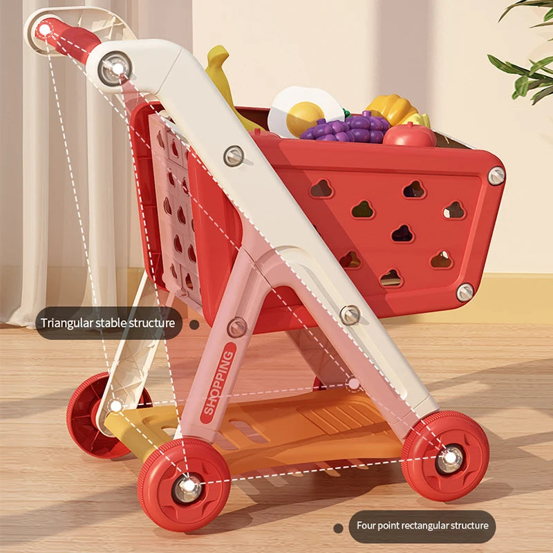 Toddler Role Play Shopping Cart – Educational Toy for Boys & Girls