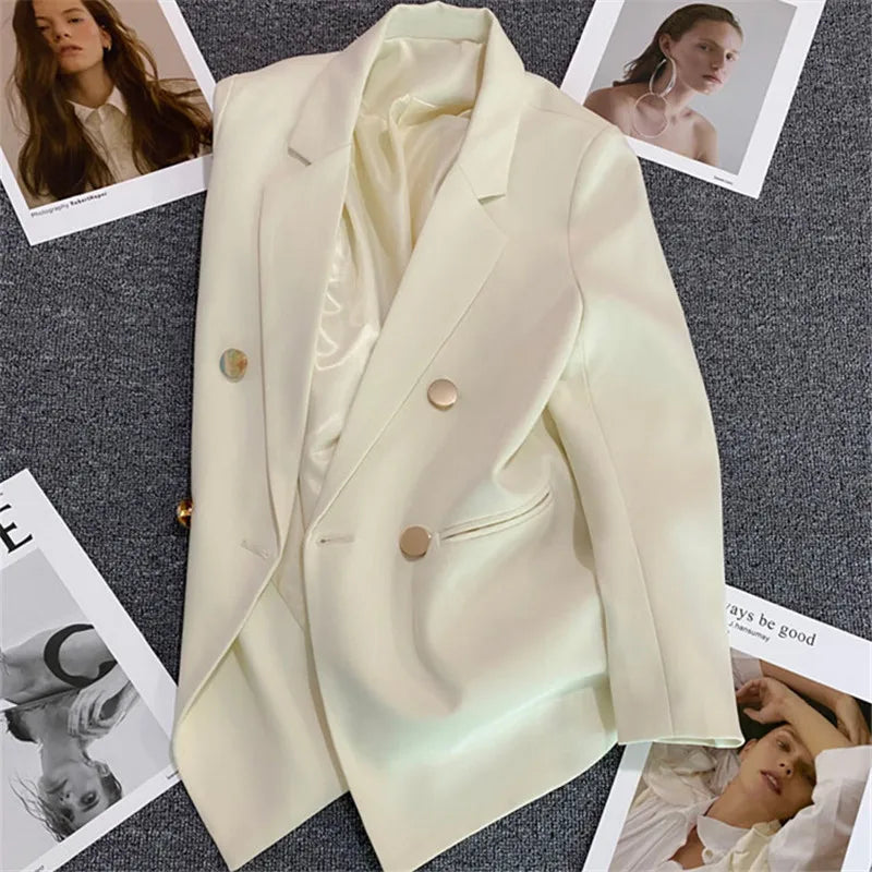 Women’s Elegant Single-Button Blazer – Slim Fit Office Jacket