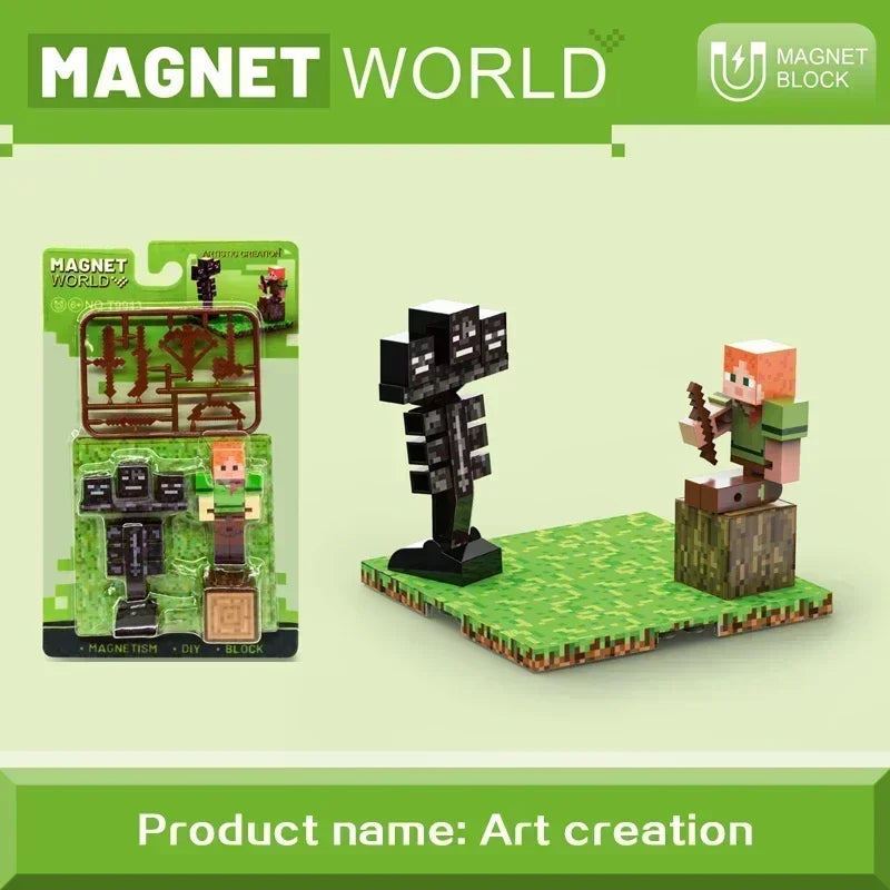 Magnetic Building Block Set with Baseplate