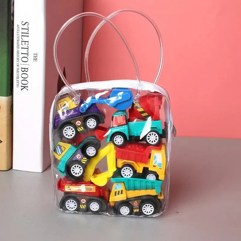 Tiny Wheels Construction Fleet – 4/6 Pack Inertial Cars for Kids