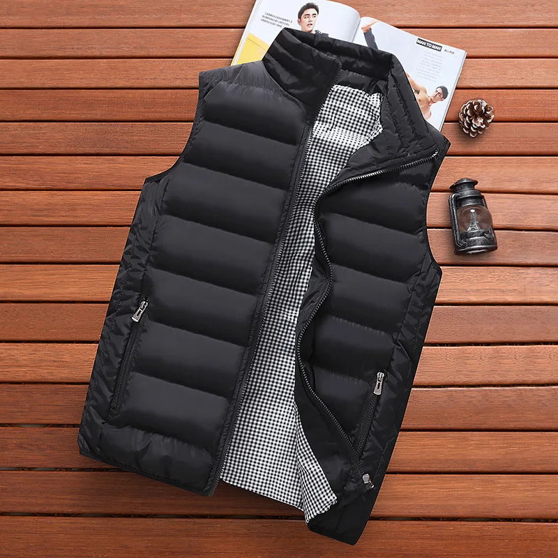 Casual Men’s Down Cotton Vest – Thick Windproof Jacket