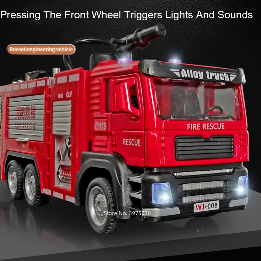 Pull‑Back Fire Truck Model 1:32 – Incendiary Rescue Vehicle with Siren & Light Effects