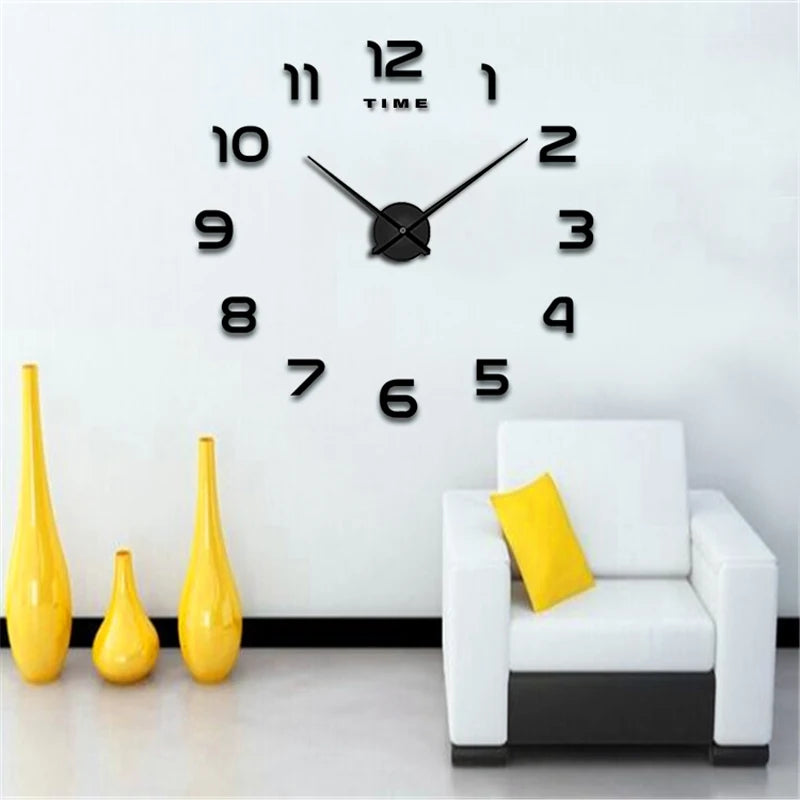 Contemporary Quartz Wall Clock – Stylish Living Room Timepiece with 3D Effect
