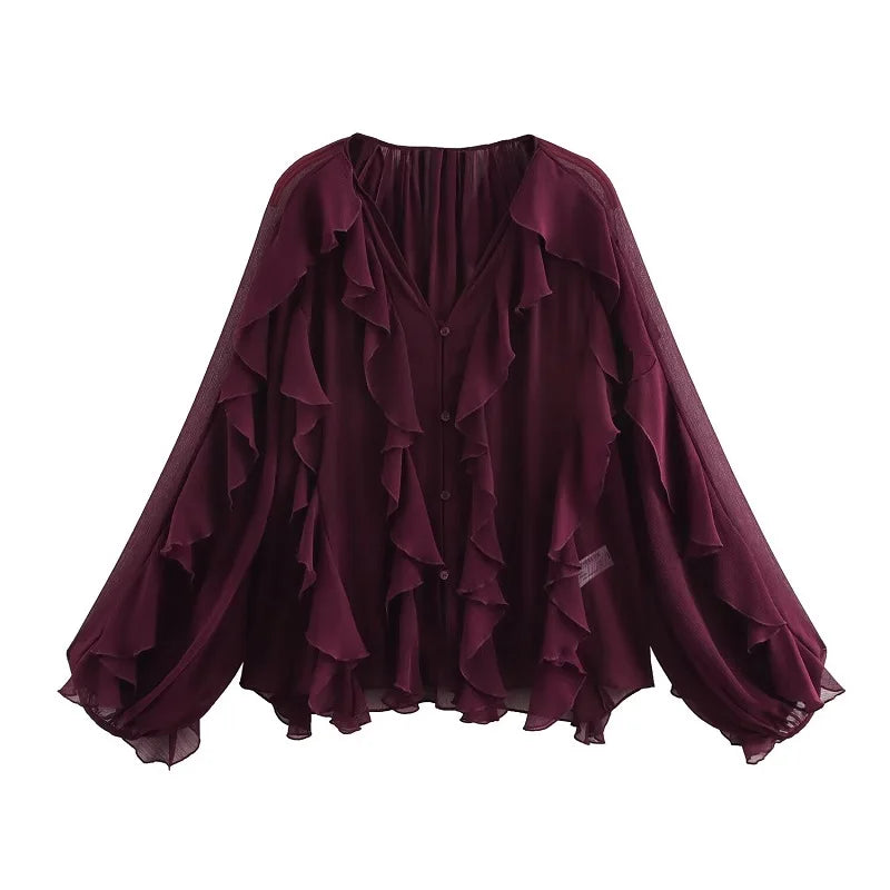 MUJER Ruffle Women’s Blouse
