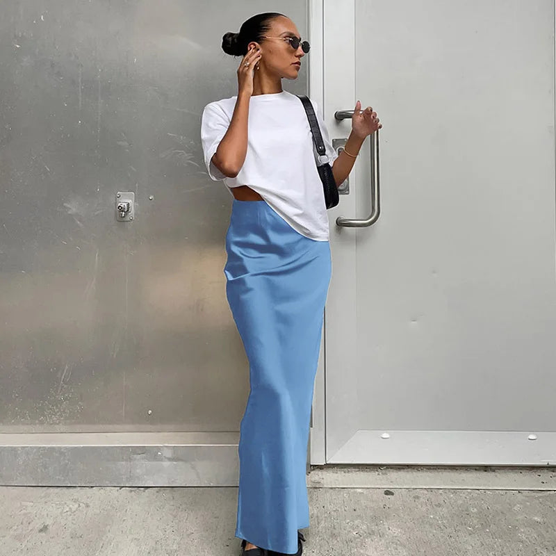 Chic Black Trumpet Skirt – Spring & Summer Elegant Office Attire for Ladies