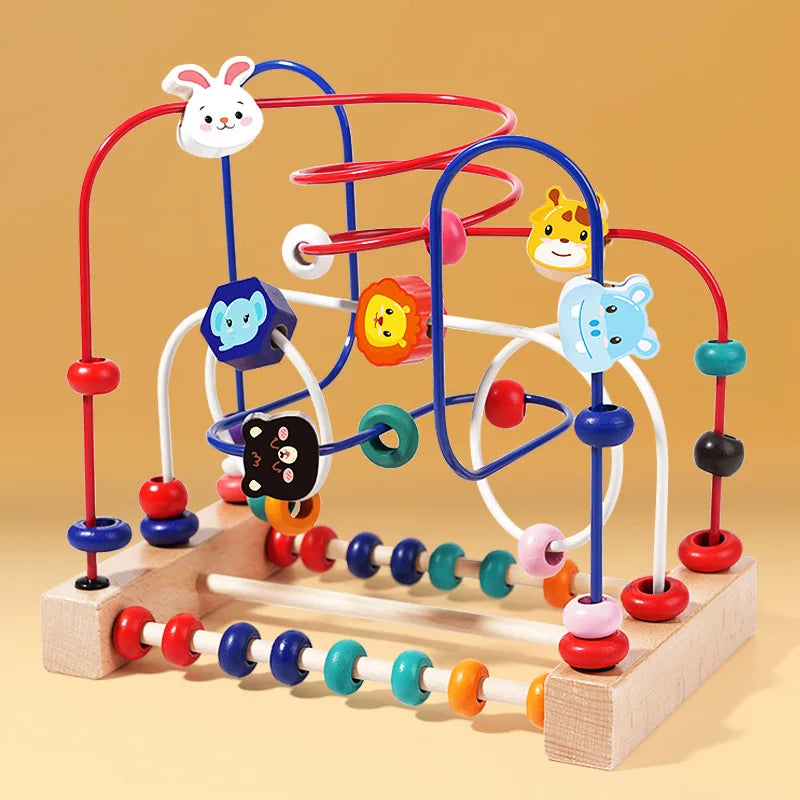 Colourful Wooden Bead Maze – Fun Learning Toy for Curious Toddlers