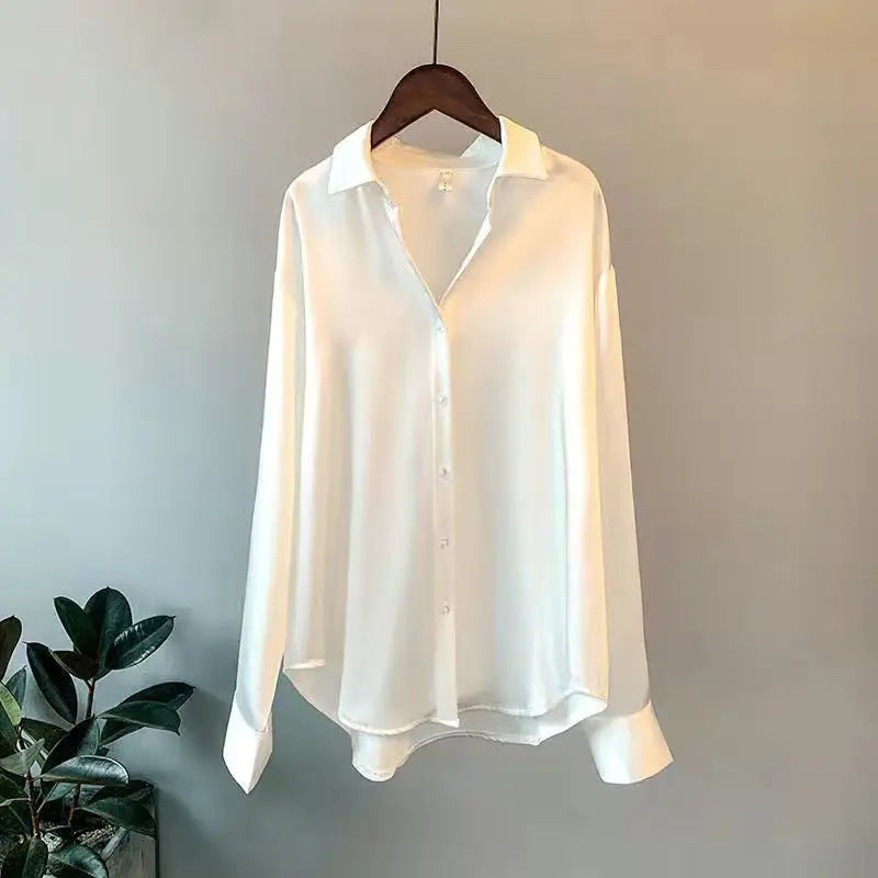 Spring Casual Knit Sweater Blouse – Buttoned Long Sleeve Top