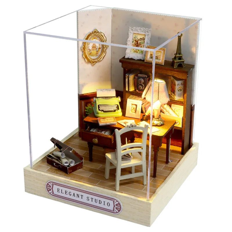 Build-Your-Own Mini Home – Wooden Craft Dollhouse for Decoration & Play