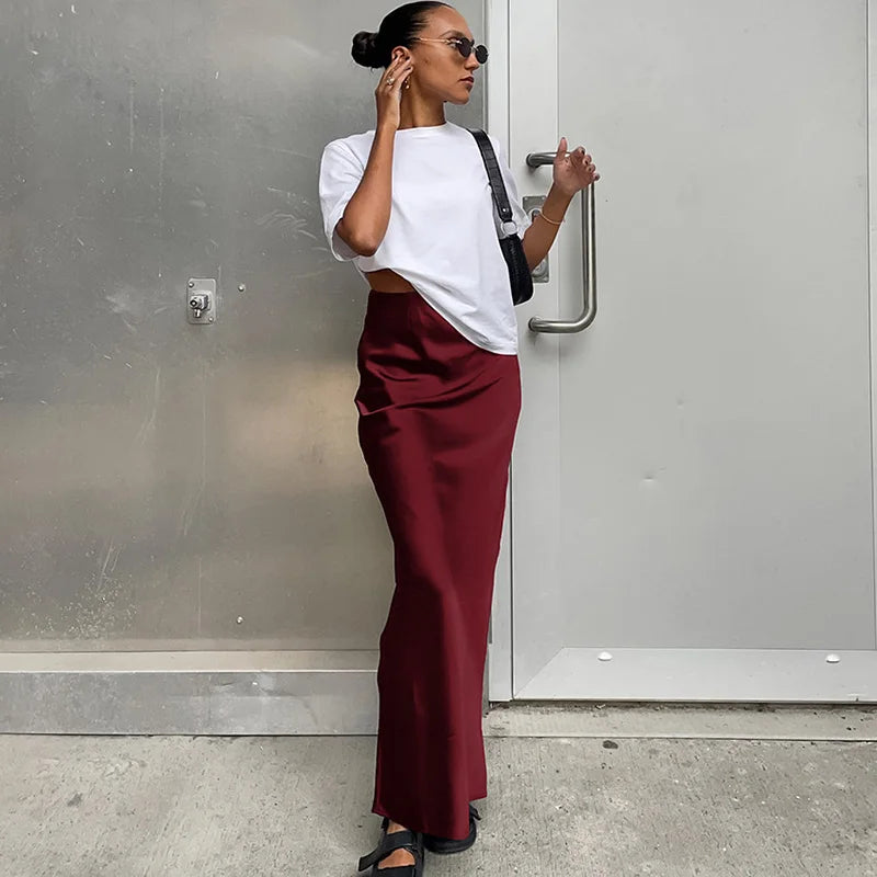 Chic Black Trumpet Skirt – Spring & Summer Elegant Office Attire for Ladies