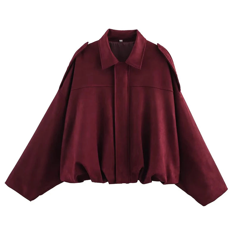 Fashionable Women’s Bomber Jacket – Casual Vintage Style Tops