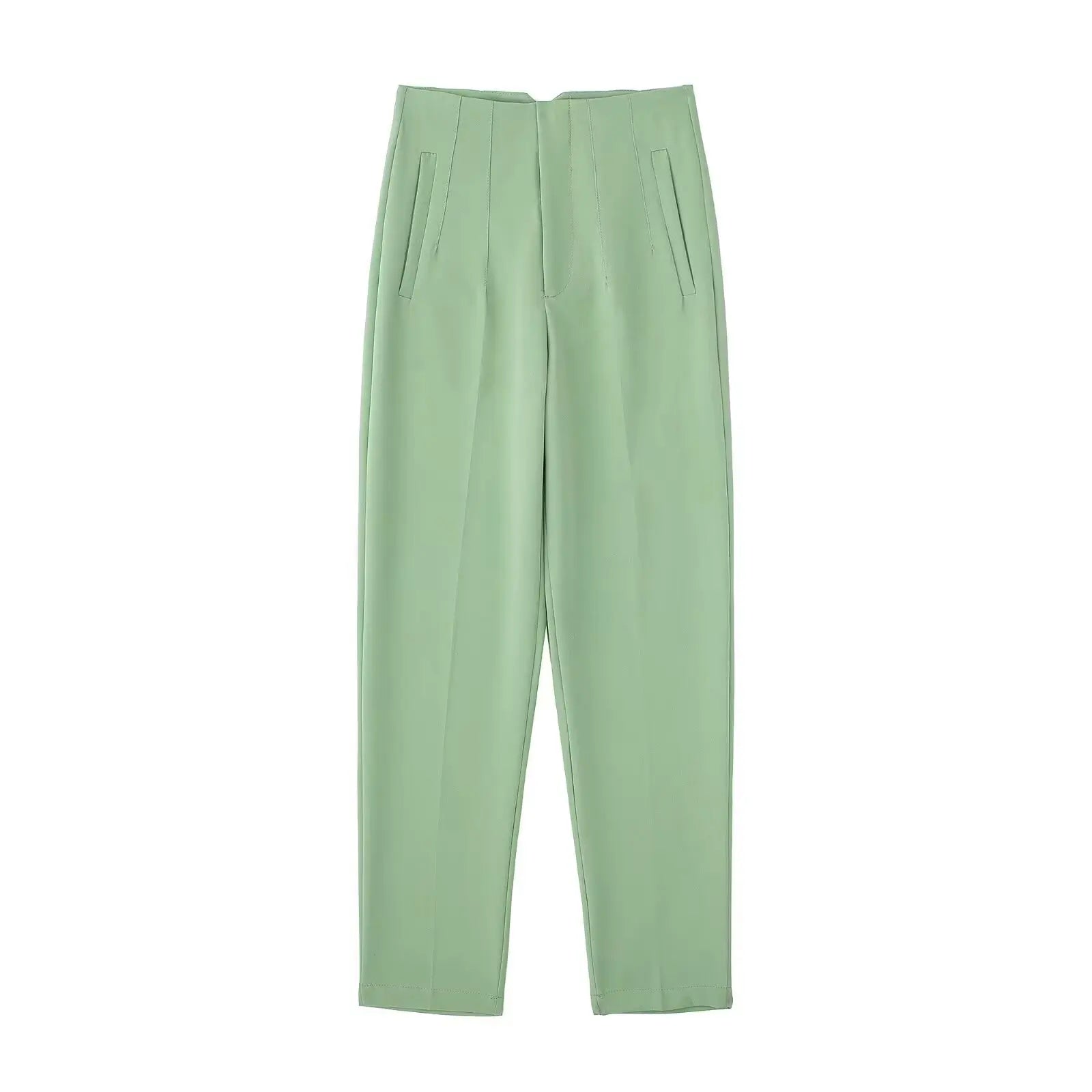 TRAFZA Women Elegant Solid Pencil Pants High Waist Pant For Women Casual Streetwear Woman Trousers Office Wear Chic Pant
