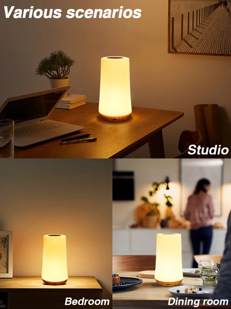 Touch-Control LED Table Lamp – Remote RGB Night Light for Bedroom or Desk