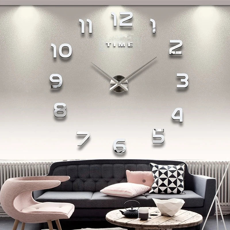 Contemporary Quartz Wall Clock – Stylish Living Room Timepiece with 3D Effect