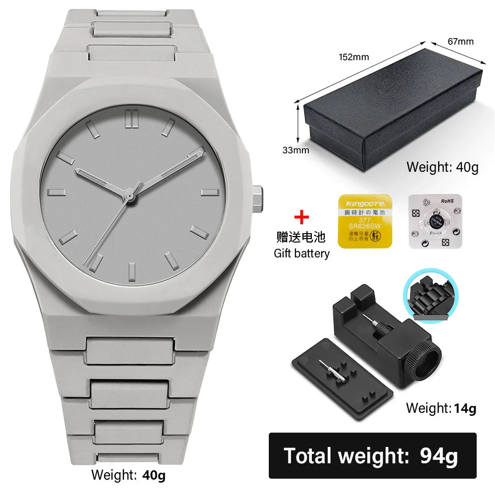 Men’s Sporty Business Watch – Simple Design with Plastic Strap & Water Resistance