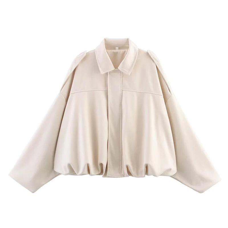 Fashionable Women’s Bomber Jacket – Casual Vintage Style Tops