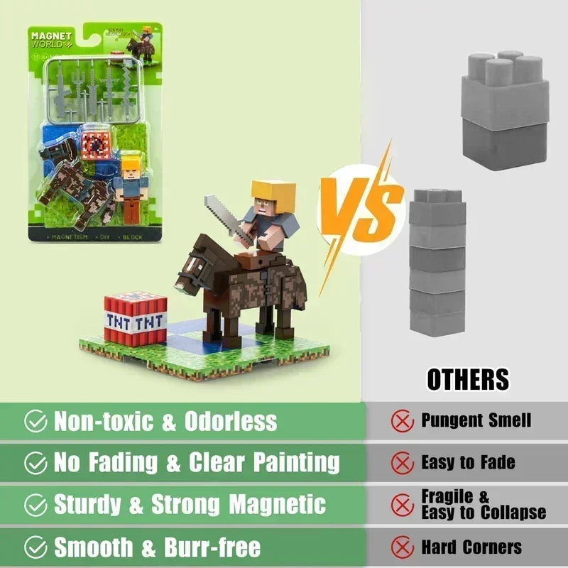 Magnetic Building Block Set with Baseplate