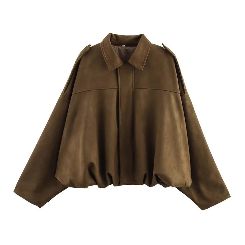 Fashionable Women’s Bomber Jacket – Casual Vintage Style Tops