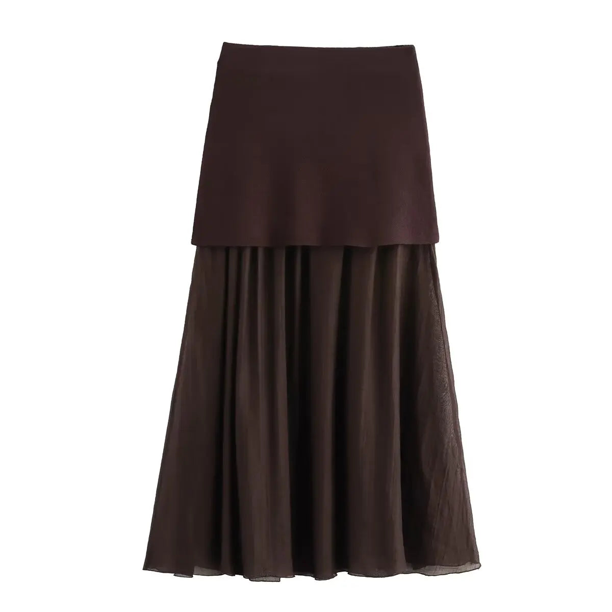Women’s Knitted Skirt Set – Sleeveless V-Neck Vest & High Waist Long Skirt