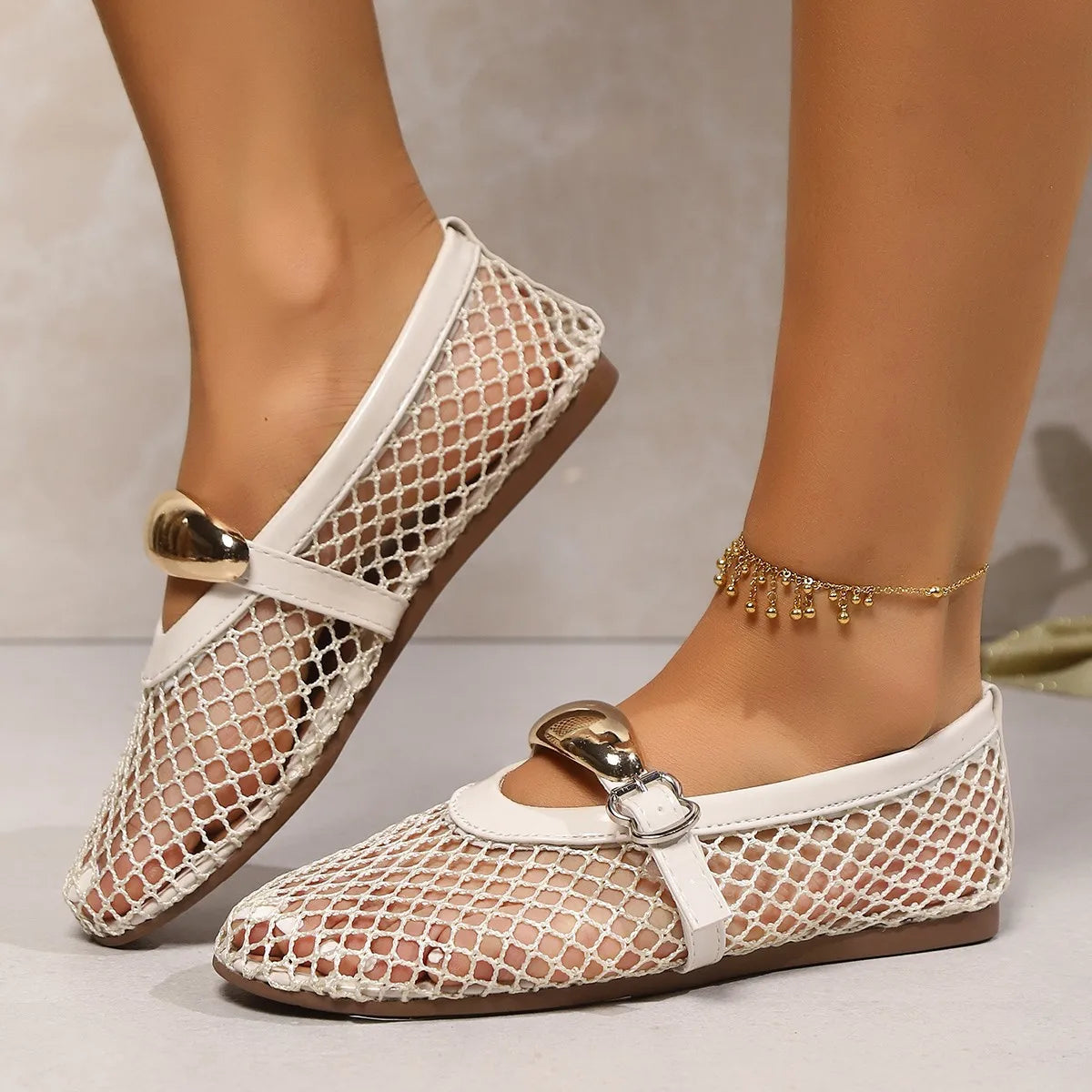 Elegant Mesh Ballet Shoes for Women – Comfortable Slip-On Flats