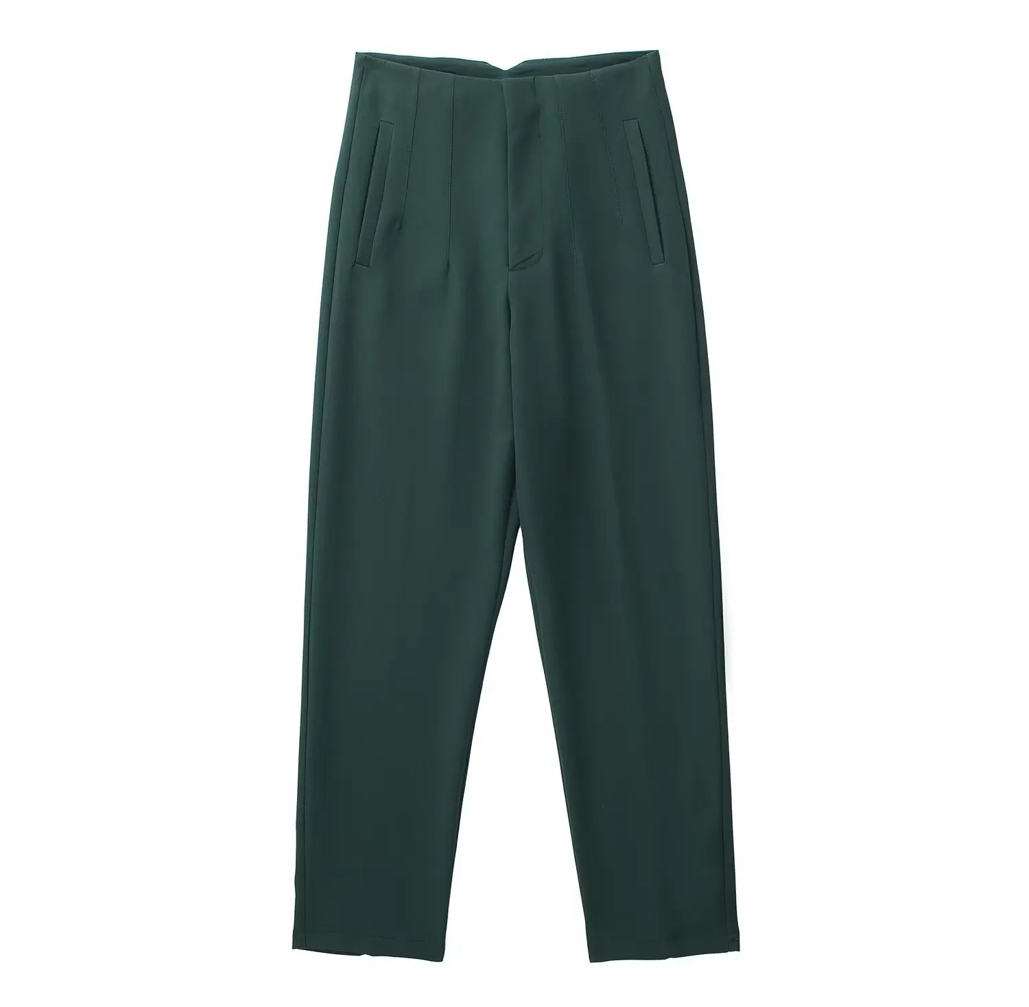 TRAFZA Women Elegant Solid Pencil Pants High Waist Pant For Women Casual Streetwear Woman Trousers Office Wear Chic Pant