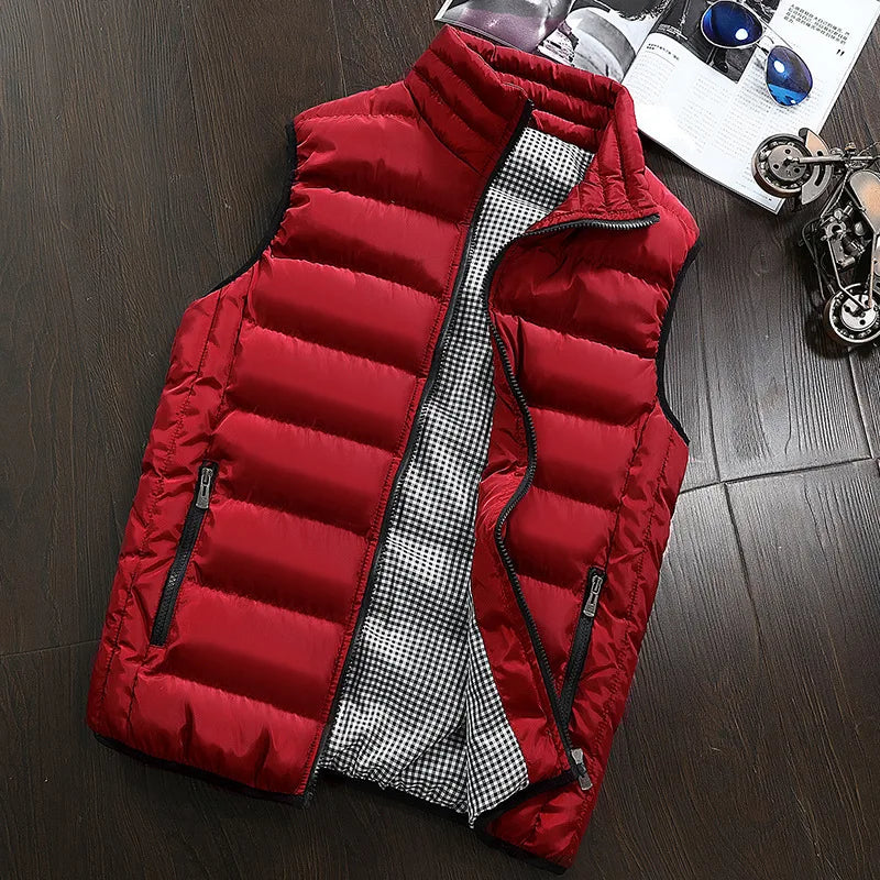 Casual Men’s Down Cotton Vest – Thick Windproof Jacket