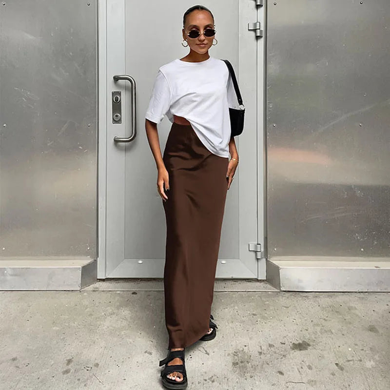 Chic Black Trumpet Skirt – Spring & Summer Elegant Office Attire for Ladies