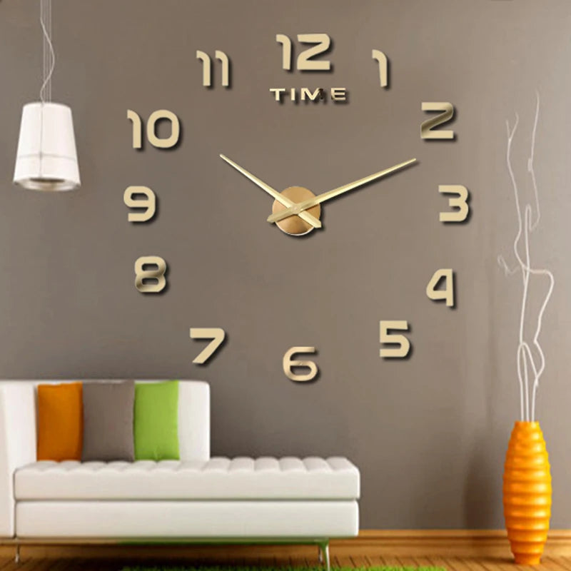 Contemporary Quartz Wall Clock – Stylish Living Room Timepiece with 3D Effect