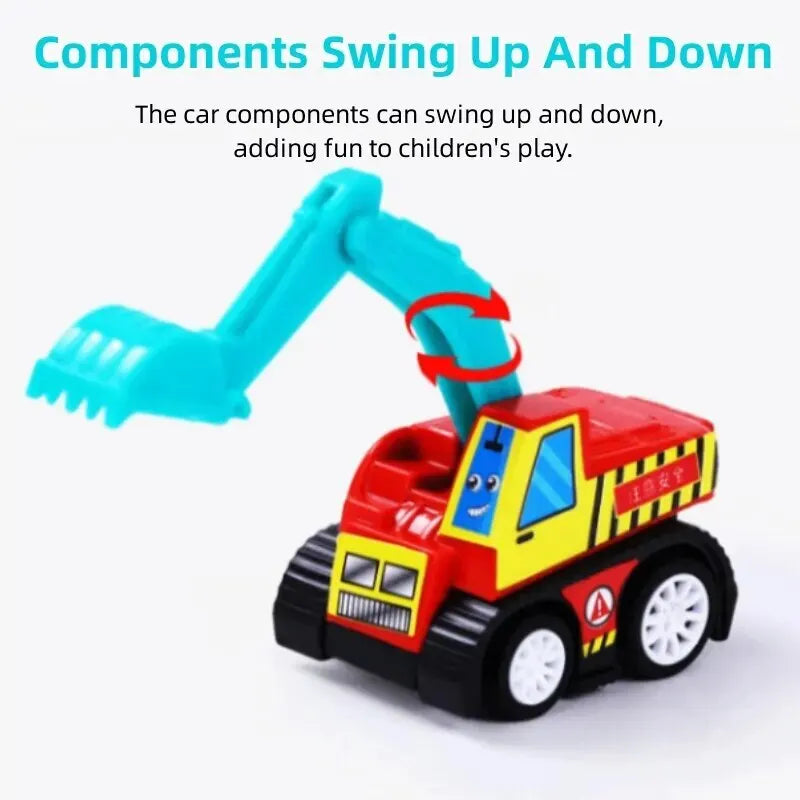 Tiny Wheels Construction Fleet – 4/6 Pack Inertial Cars for Kids