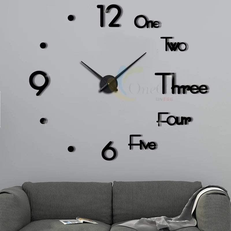 Contemporary Quartz Wall Clock – Stylish Living Room Timepiece with 3D Effect