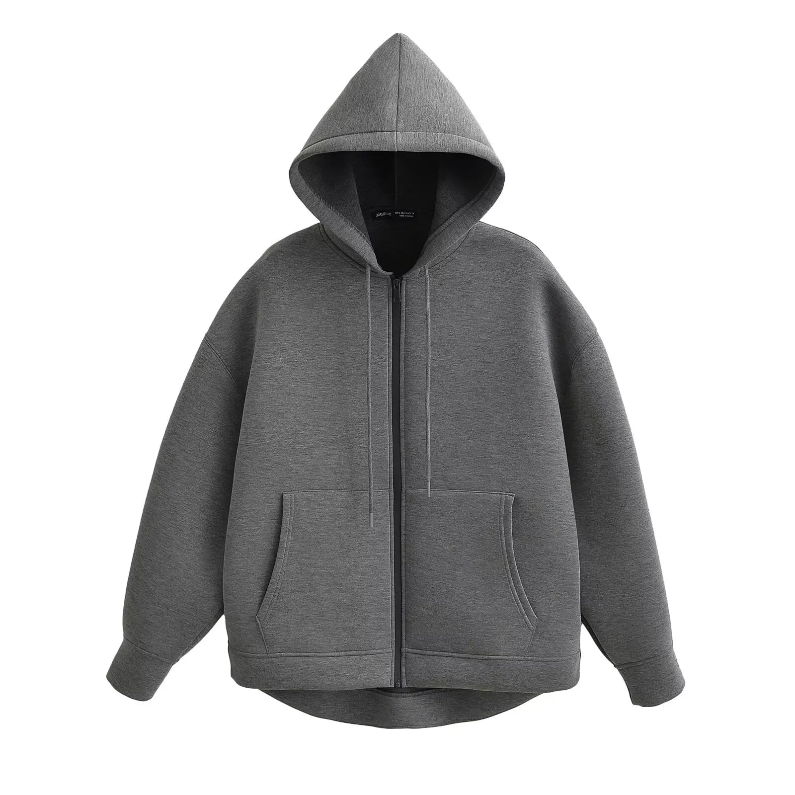 Women’s Autumn Hooded Jacket – Casual Loose Fit with Zipper & Pockets