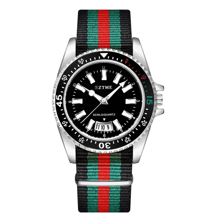 Unisex Luxury Quartz Watch – Simple Business Style with Nylon Band & Date Display