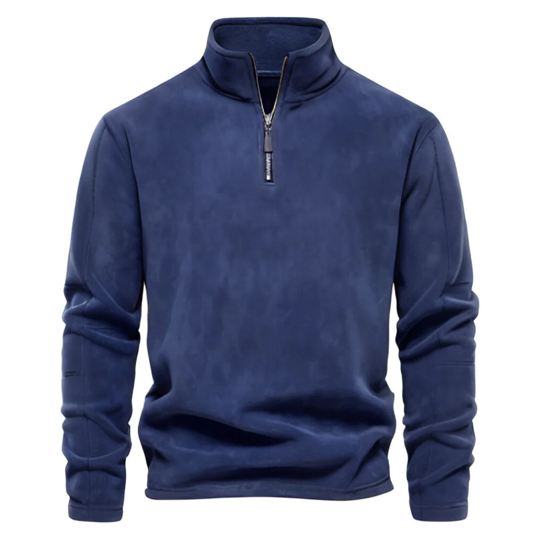 Soft Shell Men’s Sweatshirt – AIOPESON Warm Fleece with Half-Zip Design